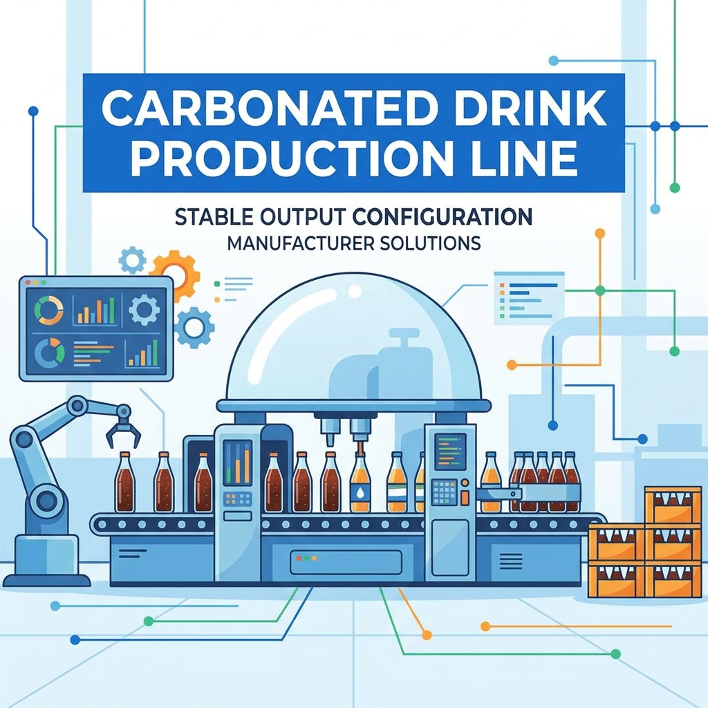 Comment une chaîne de production de boissons gazeuses est-elle configurée pour un rendement stable ?